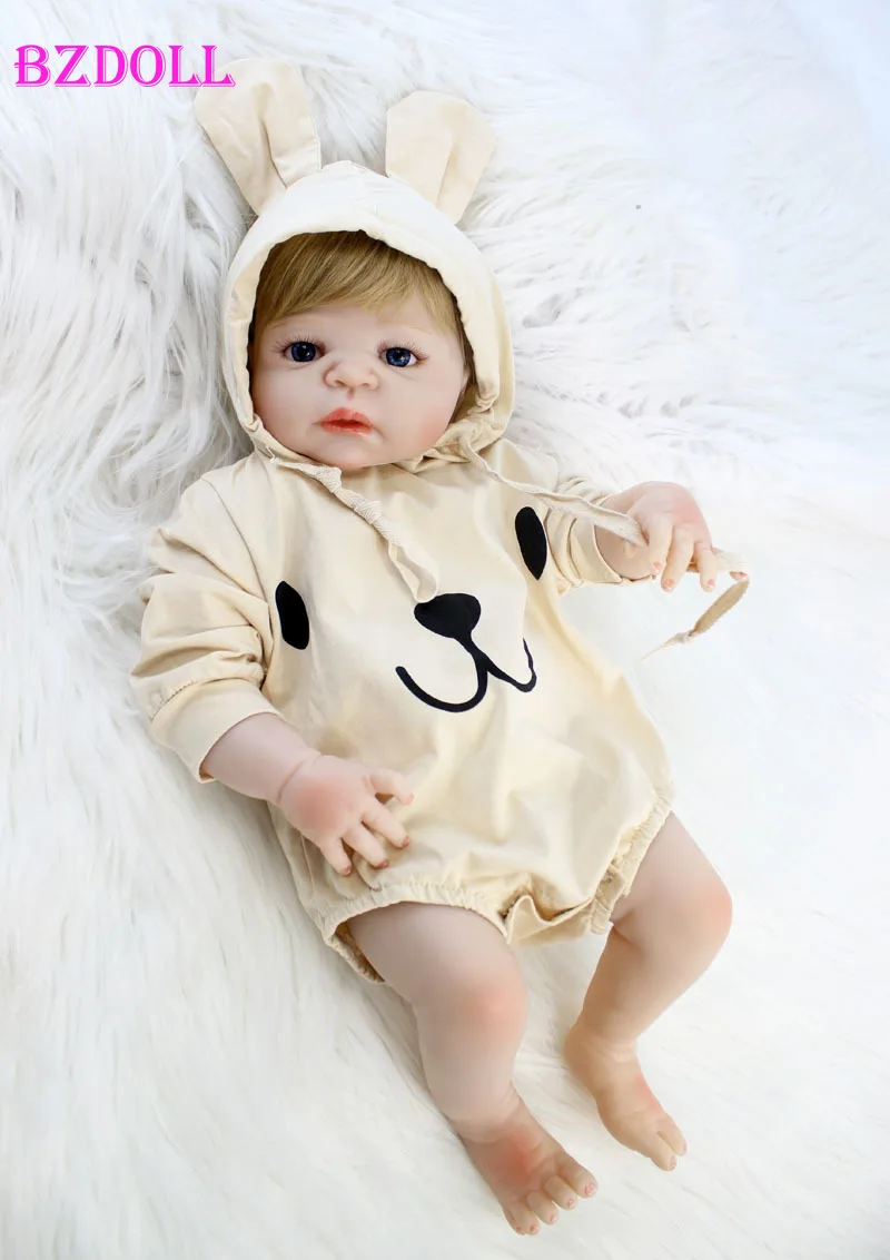 

BZDOLL 22" Full Silicone Reborn Baby Boy Dolls Realistic Newborn Alive Bebe Boneca Toy Waterproof Girl Partners