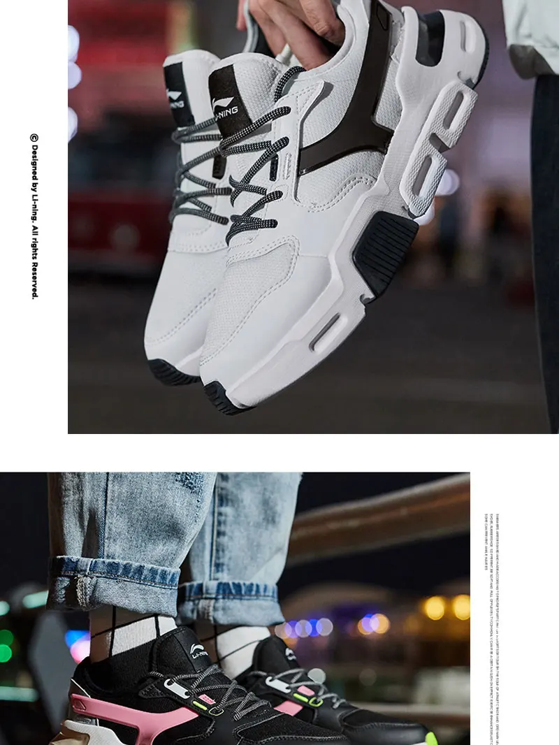 Li-Ning/Женская Классическая обувь для образа жизни; износостойкие Нескользящие кроссовки в стиле ретро с подкладкой; спортивная обувь для отдыха; AGCN274 YXB250