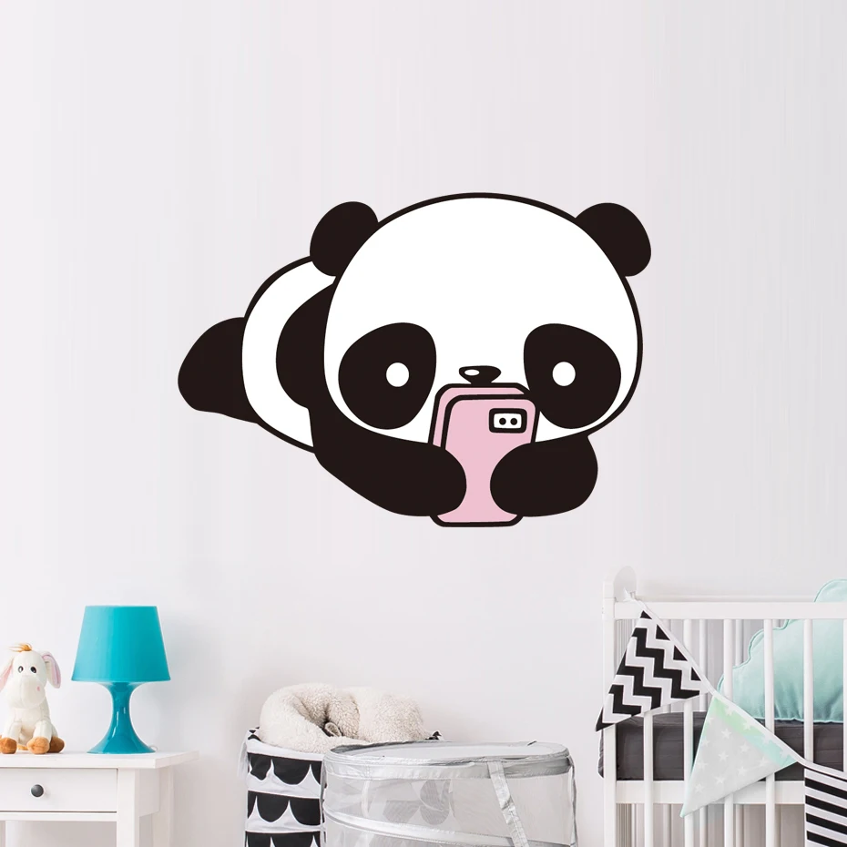 Горячая продажа панды виниловая наклейка на стену съемная милая панда игра