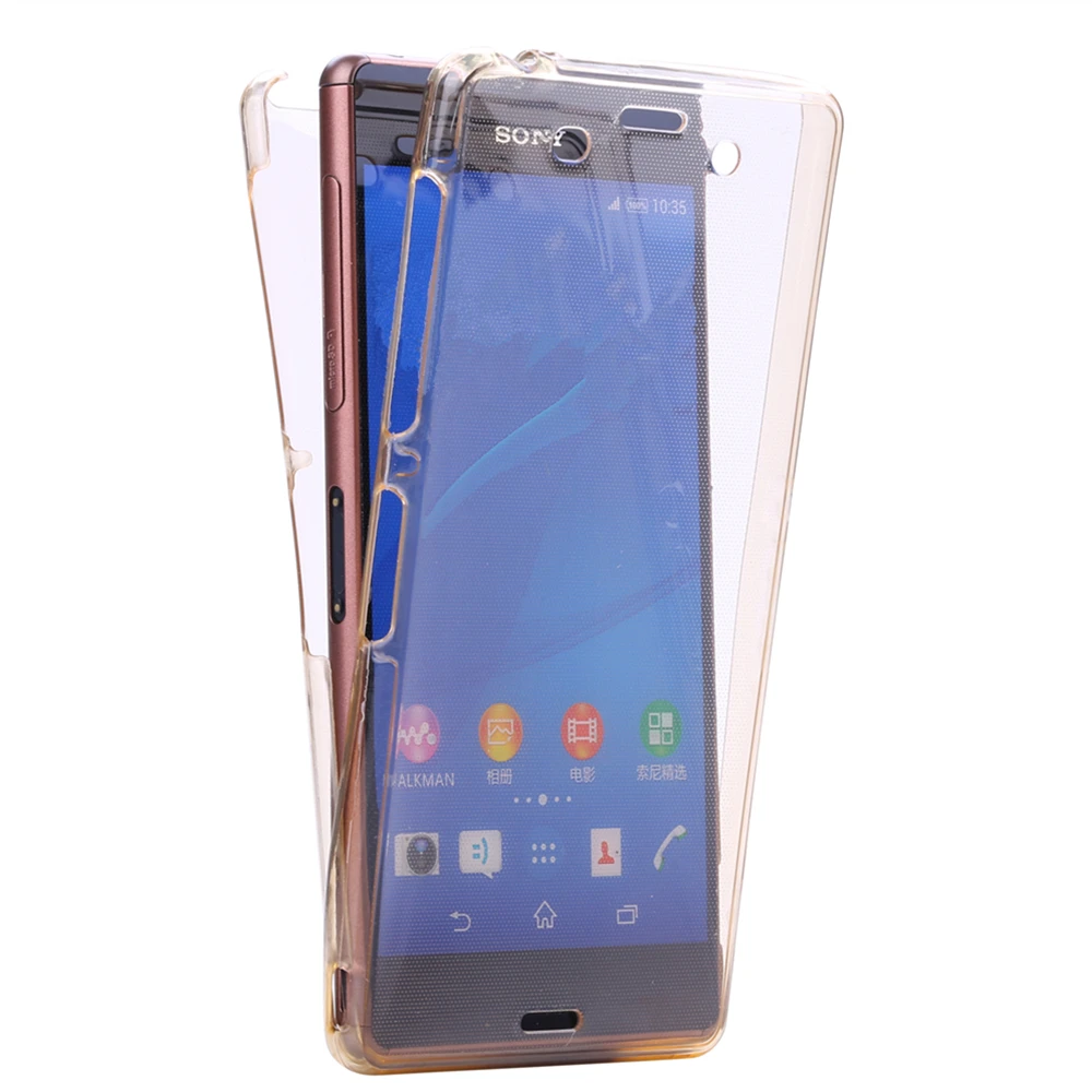 Прозрачный чехол на весь корпус с кристаллами C4 для Sony Xperia мягкий силиконовый