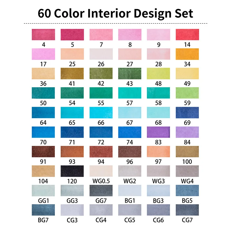 60 Interior Set STA3203 60 цветов набор маркеров для эскизов-Профессиональный эскизный художественный маркер для художника ручная роспись двойная головка спиртовые маркеры поставки - Цвет: 60 Interior Set