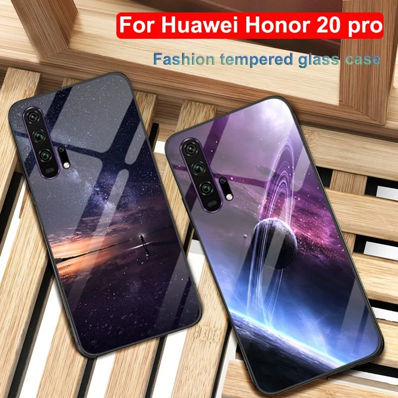 Чехол для Huawei Honor 20 pro звездная звезда закаленное + тпу твердая задняя крышка чехлы