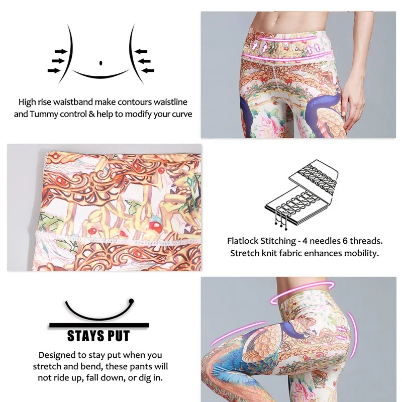 Уникальные женские штаны для йоги фитнес-колготки с высокой талией облегающие