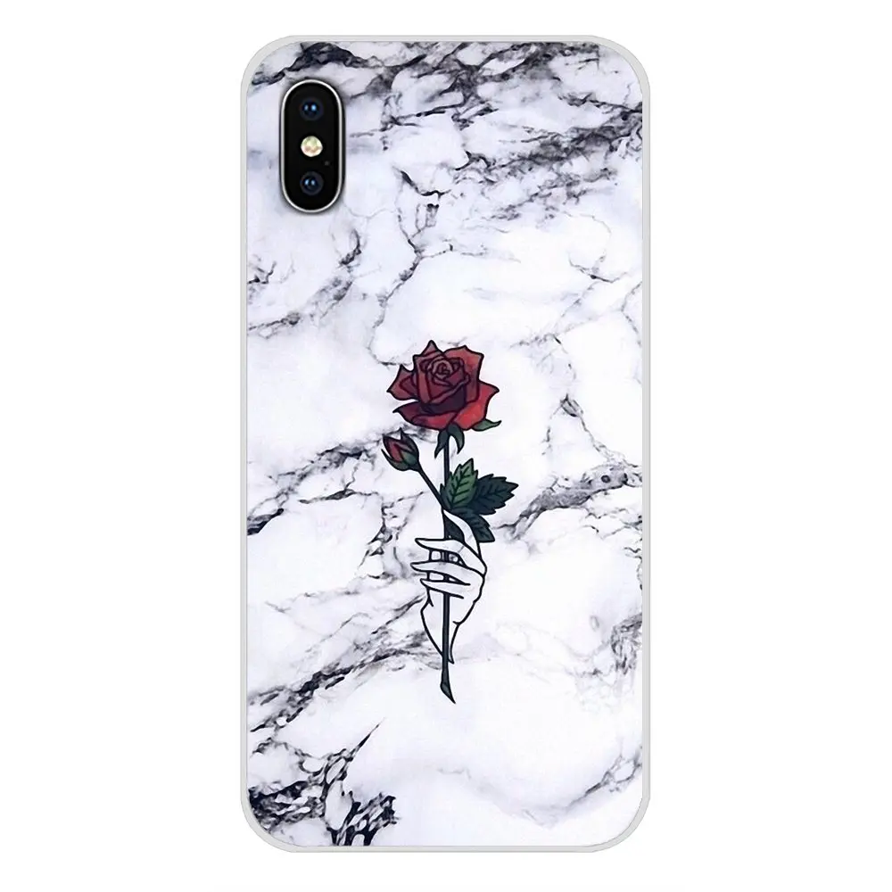 Аксессуары чехлы для телефонов с красной розой и мрамором Huawei Nova 2 3 2i 3i Y6 Y7 Y9 Prime Pro