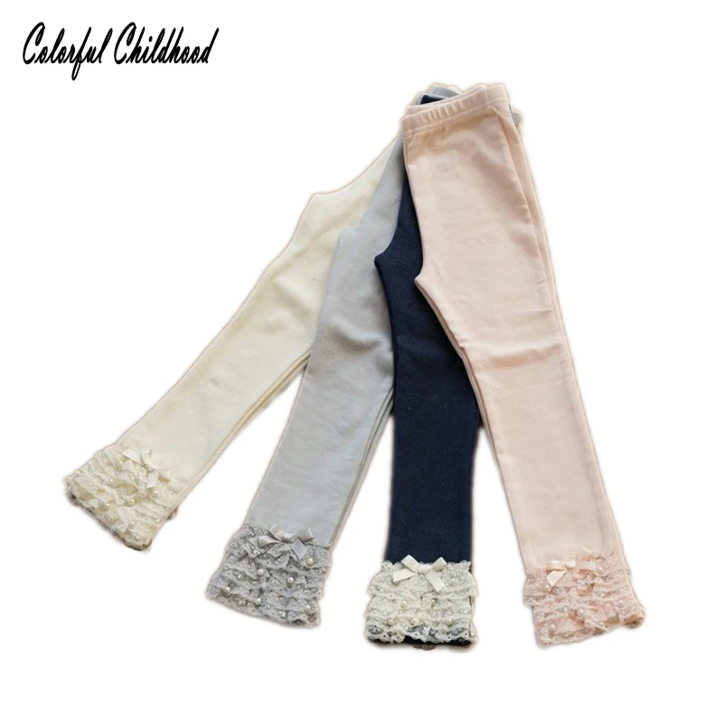 Тройные трикотажные штаны для девочек леггинсы на весну и осень изысканные