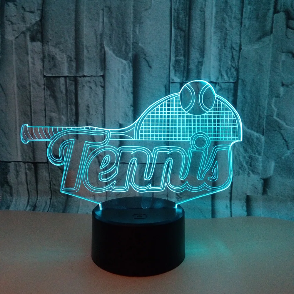 

3D Visual Tennis Model Night Light Bedroom Atmosphere lamp Baby Sleeping Lighting For Friend Tennis Fans Gifts