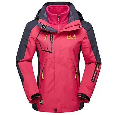 Уличная зимняя водонепроницаемая ветрозащитная Мужская и Женская куртка 3 в 1 с