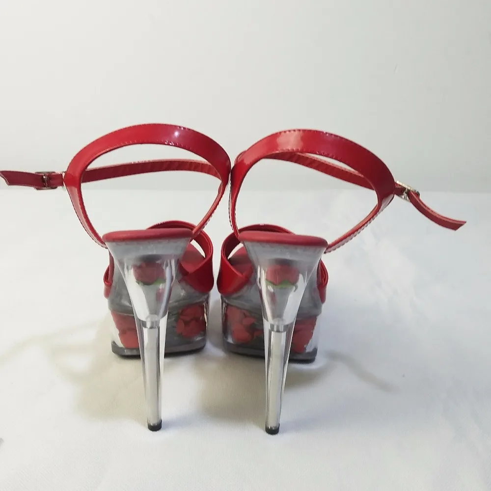The 6-inch shoes are 15cm high heels and platform gladiator's buttoned dancing | Спорт и развлечения