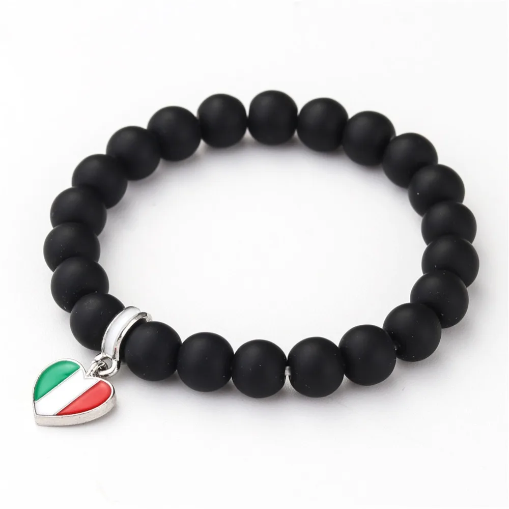 Браслет с национальным флагом из натурального камня Франции Германии Италии