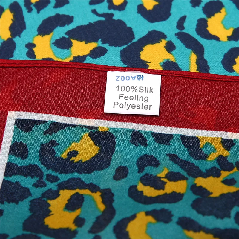 53 см Леопардовый принт клетчатые квадратные шарфы бандана шелковый шарф для