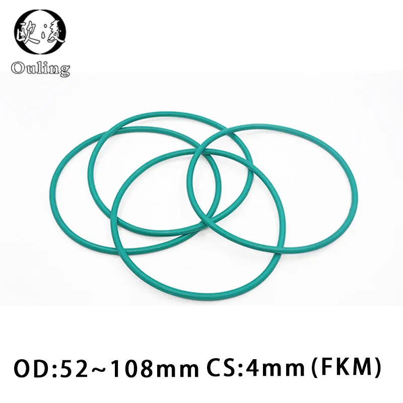 

Rubber Ring Green FKM Oring Seal CS4mm OD120/125/130/135/140/145/150mm Rubber Gasket