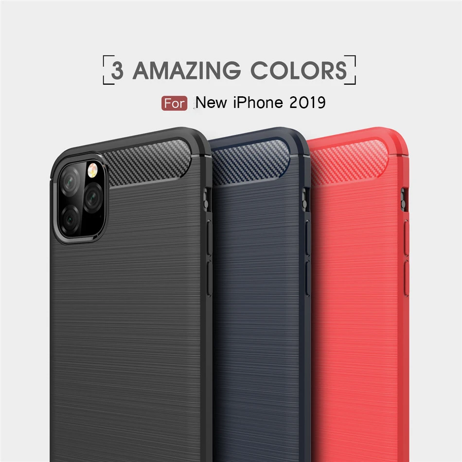 Силиконовый чехол для iPhone 11 2019 на Pro Max из углеродного волокна XR X Xs 8 7 6 6s Plus чехлы |