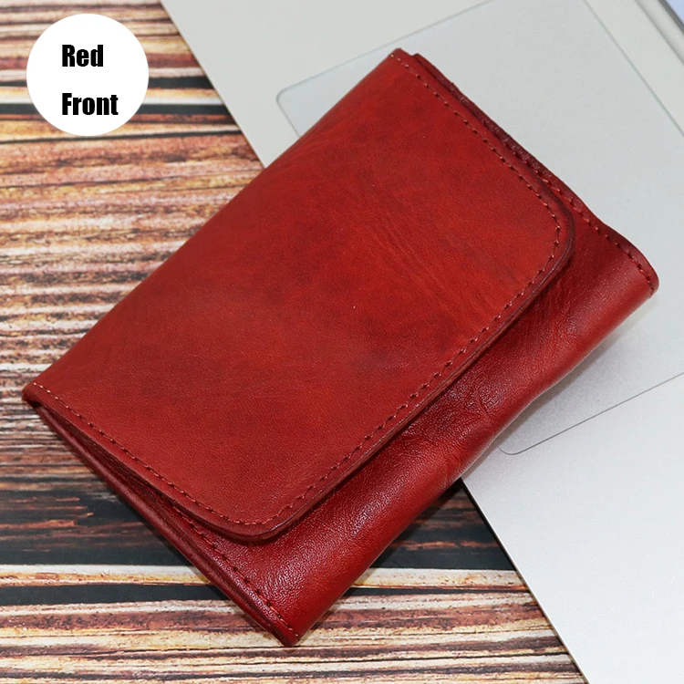 Натуральная кожа держатель для карт для мужчин и женщин винтажный ручной работы короткий кредитный держатель для карт s портмоне чехол маленький тонкий кошелек для мужчин