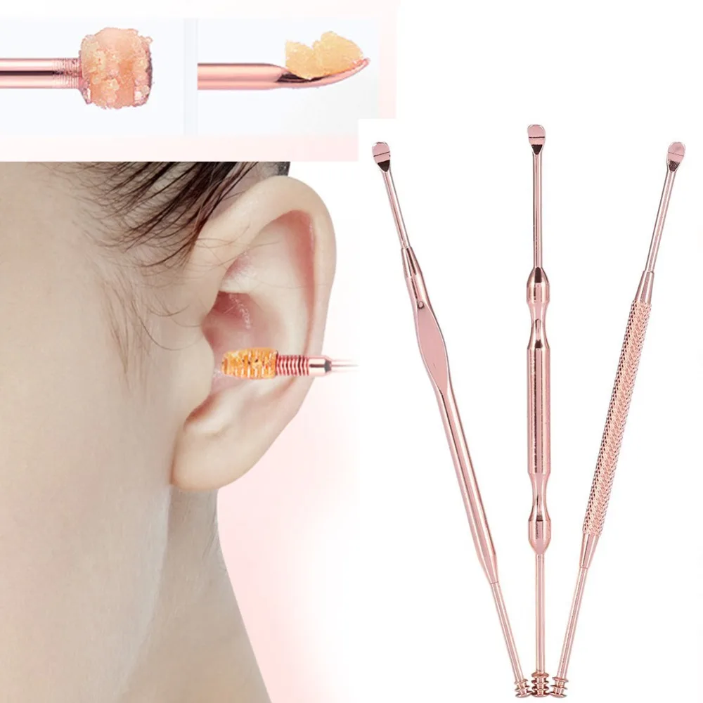 Ушная ложка из нержавеющей стали 3 шт./комплект очиститель для удаления ушного