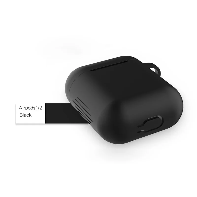 Black Airpods 1 крышка защитная, крышка полная защитная крышка Портативный Силиконовый чехол для Apple airpods 2 Чехол - Цвет: Black