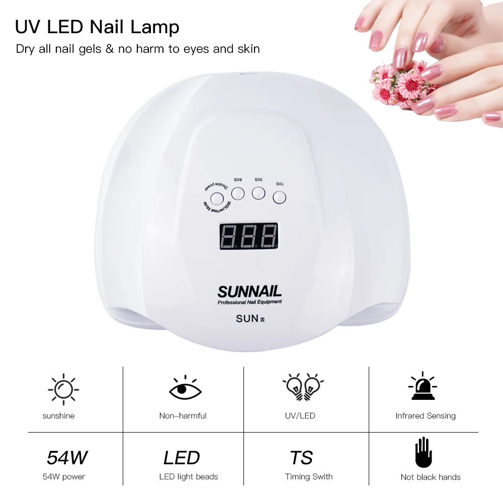 Светодиодный УФ светильник SUN X 54 Вт лампа для сушки гель лака маникюрная