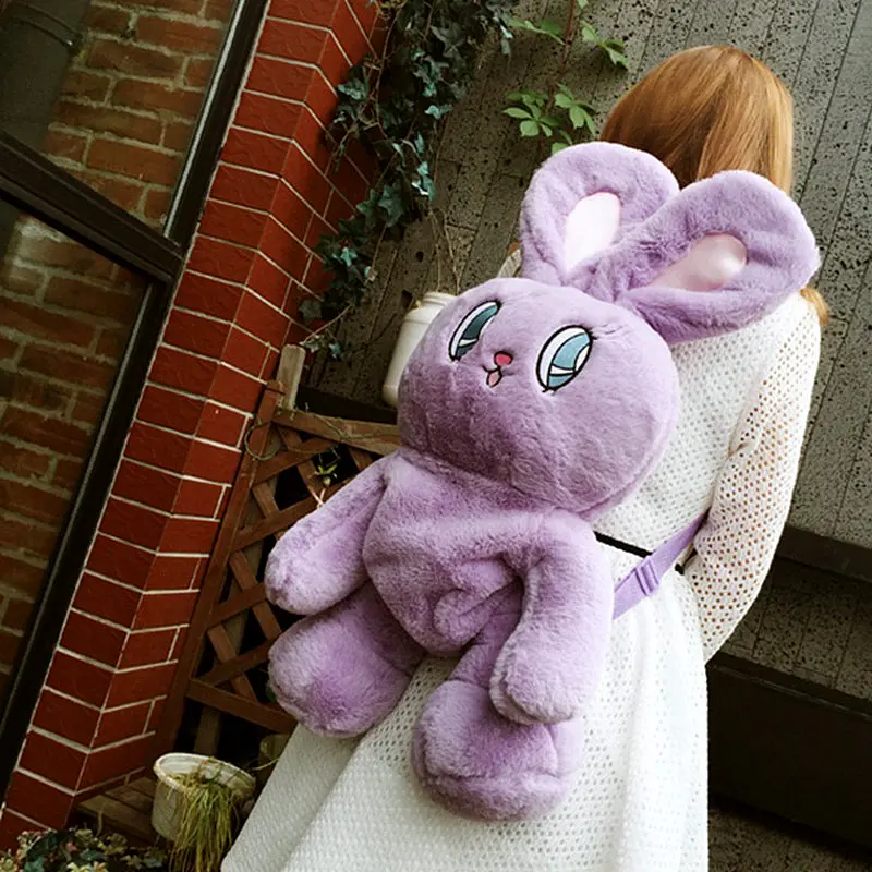 

75cm Giant size Ears Rabbit backpack Plush Toys for Children cute Bunny Backpack Birthday Present School Shoulders bag