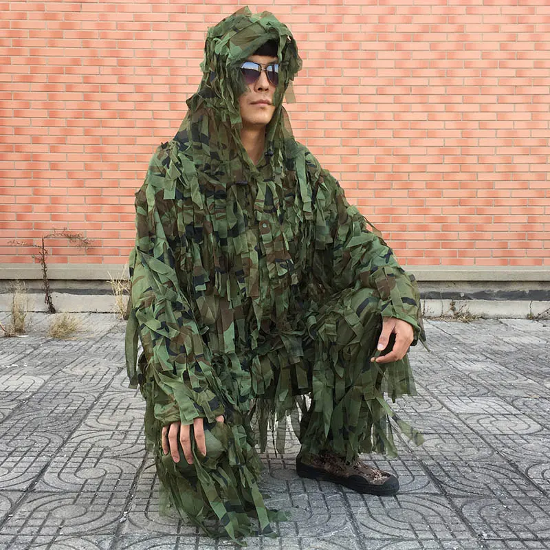 Открытый Снайпер джунгли одежда Ghillie костюм светильник вес полосы камуфляж одежда военная камуфляж охота костюм одежда