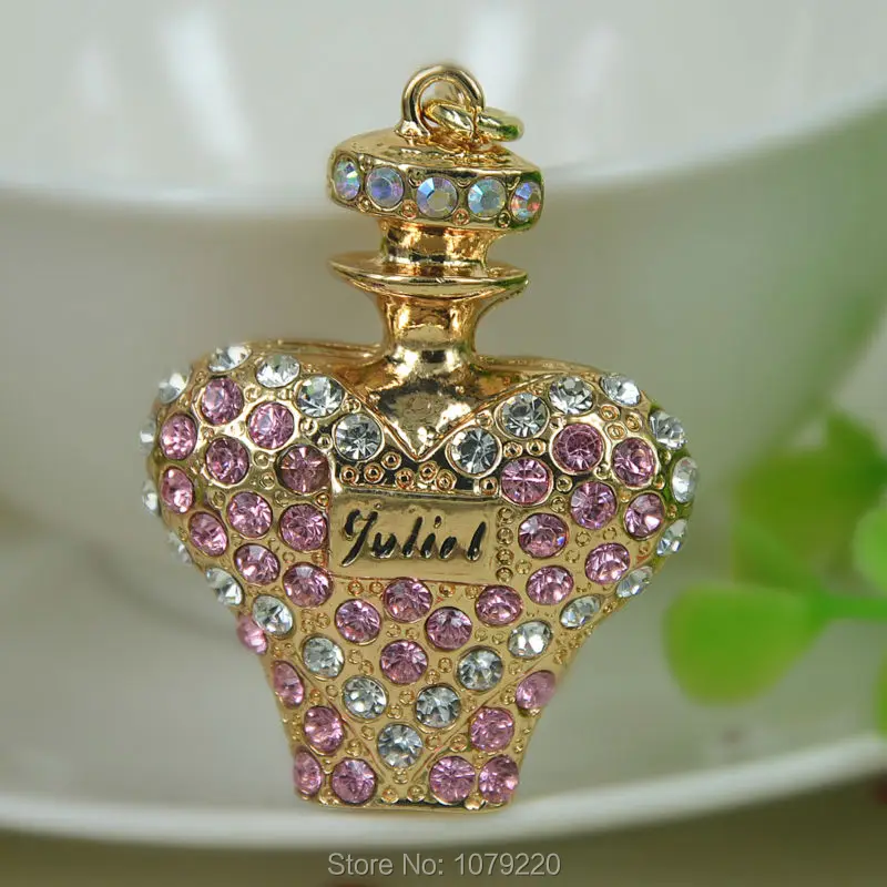 Брелок TN в виде флакона духов подвеска со стразами и кристаллами брелок для