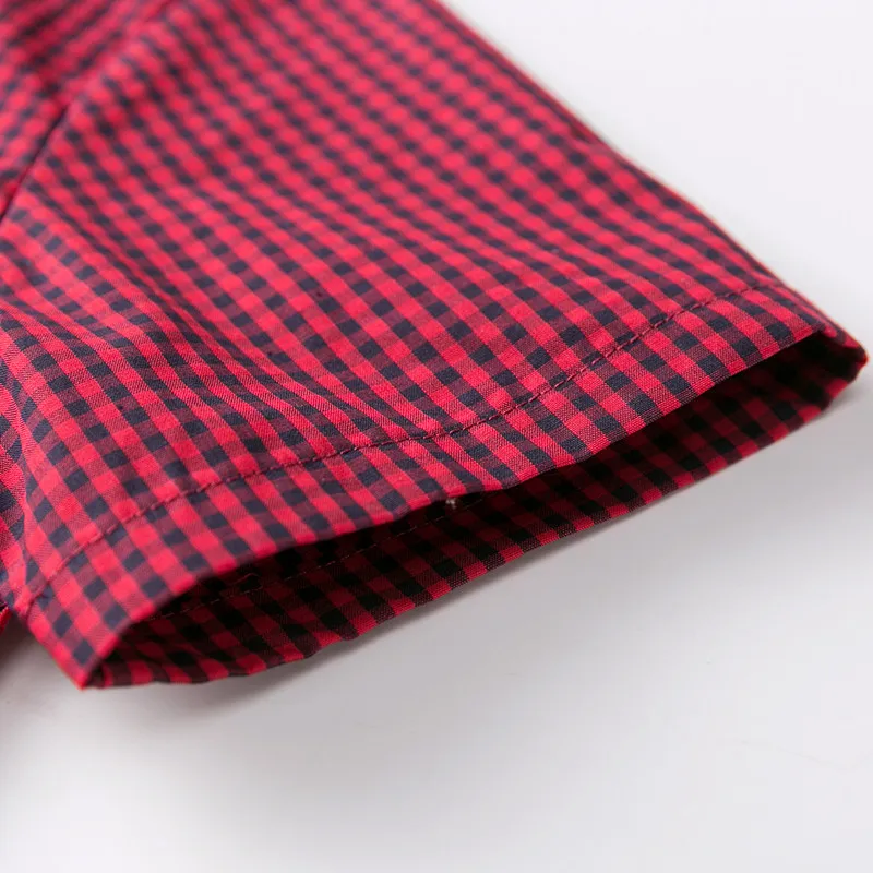 2-7 Years Baby Boy Clothes Red Plaid Shirt + Nary Shorts with Suspender Belt Suits Children Casual Gentleman Wedding Boys | Детская