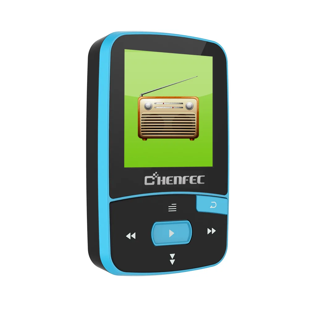 Клип MP3 плеер 16 Гб Профессиональный Bluetooth 4,0 Mp3 плеер Спорт время дисплей FM радио и Pedomater HIFI музыка Walkwan - Цвет: Небесно-голубой