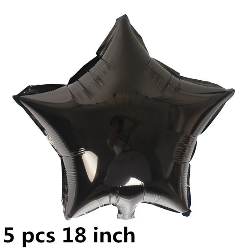 5pcs 18inch golden silver Heart Balloons confetti balloons 18inch foil stars balloons Metallic Wedding Birthday Party Decor - Цвет: Plum