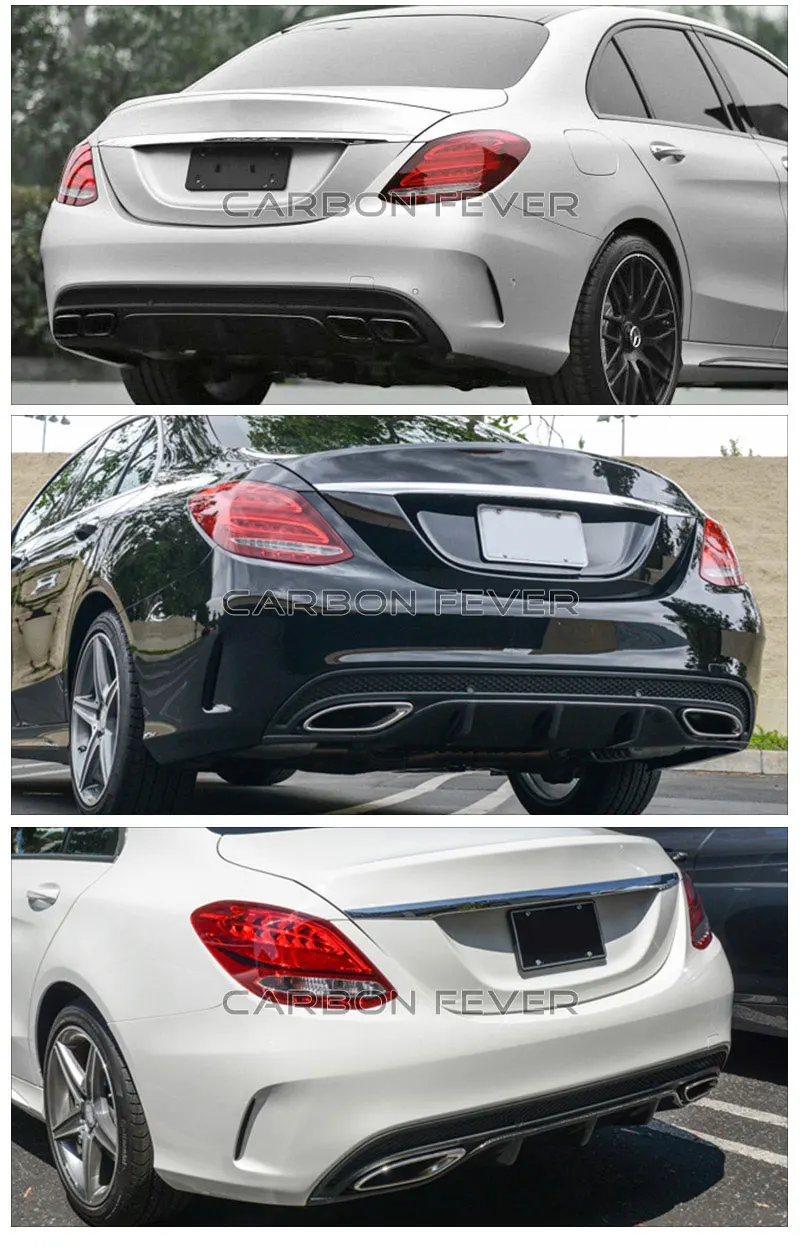 W205 задний бампер Diffuer& 4-выпускной совет для Mercedes C Class W205 бамперы