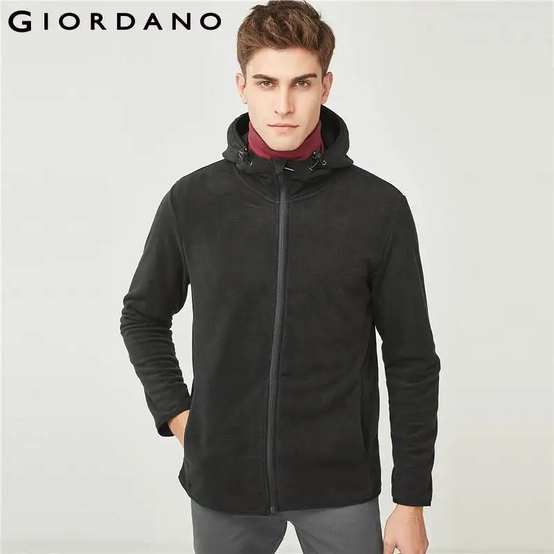 Giordano Мужская толстовка на молнии спереди мужские толстовки для мужчин с длинным