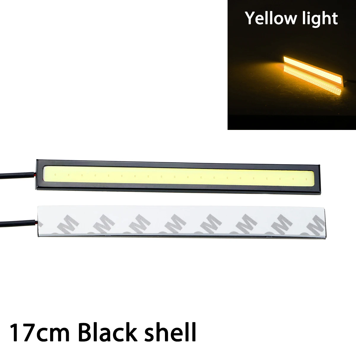 Blck-yellow light 2 шт. Автомобильный светодиодный дневные ходовые огни ультра яркий DC 12 В 17 см водонепроницаемый авто DRL COB вождения Противотуманные фары DHO DRL - Цвет: Blck-yellow light