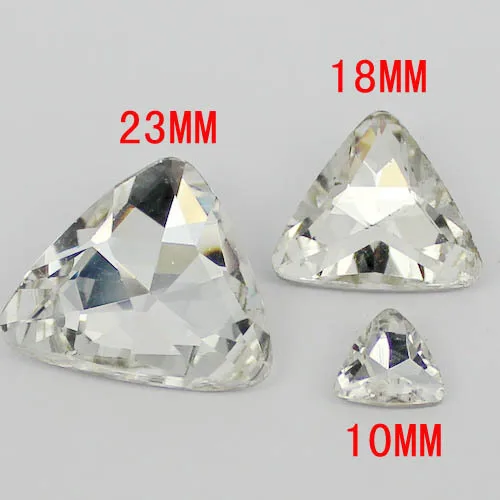 

6-23mm Triangle Shape Glass Stone Crystal Silver Foiled Imitation Loose Strass Rhinestones Great For Scrapbooking Decorations