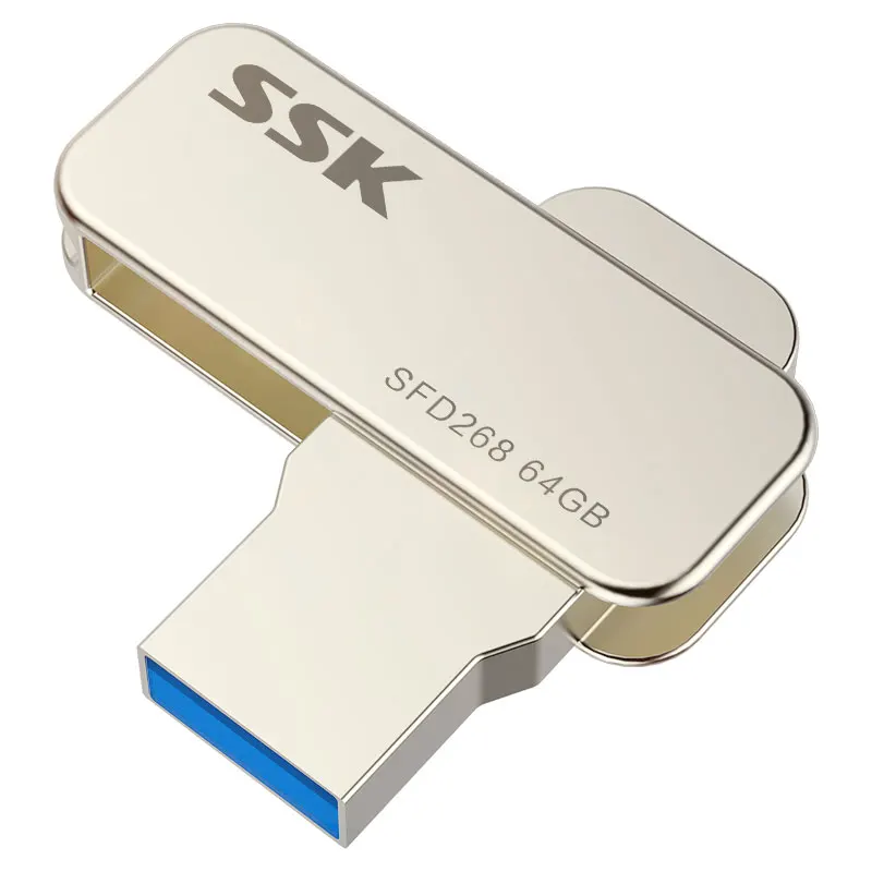 SSK SFD268 USB флеш-накопитель 64 ГБ USB 2,0 флеш-накопители высокоскоростной металлический водонепроницаемый