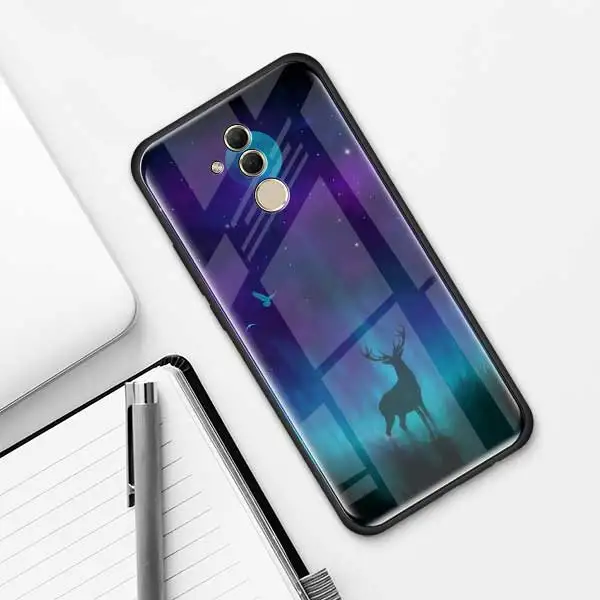 015 Чехол из закаленного стекла с изображением животных оленя льва Для huawei P30 Pro P10 P20 P30 Lite mate 10 20 Pro Honor 20 Pro 8X - Цвет: 015