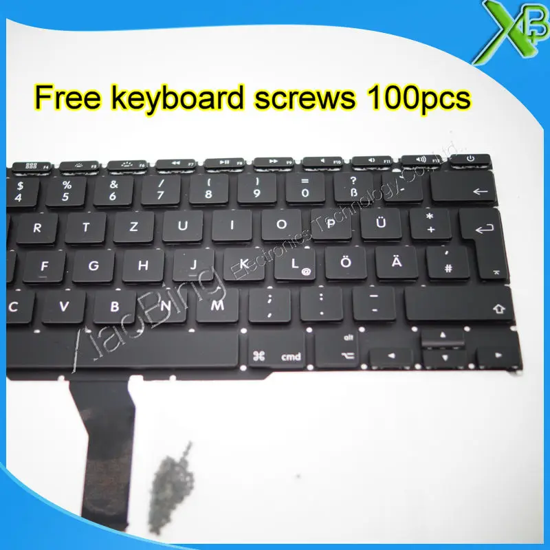 Новая немецкая клавиатура Deutsch QWERTZ tastaur + 100 шт. винтов для клавиатуры MacBook Air 11 6