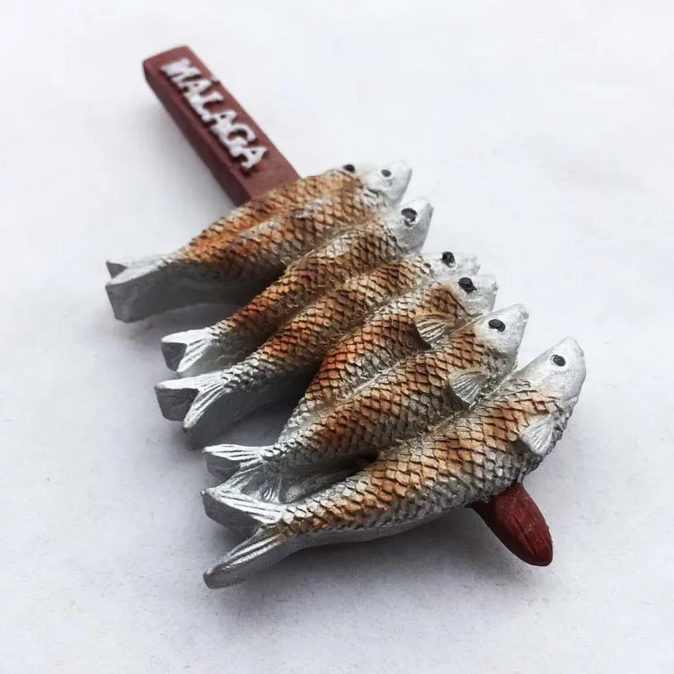 Испания Малага местные ароматы Гриль Рыба шашлык путешествия сувениры магнитные