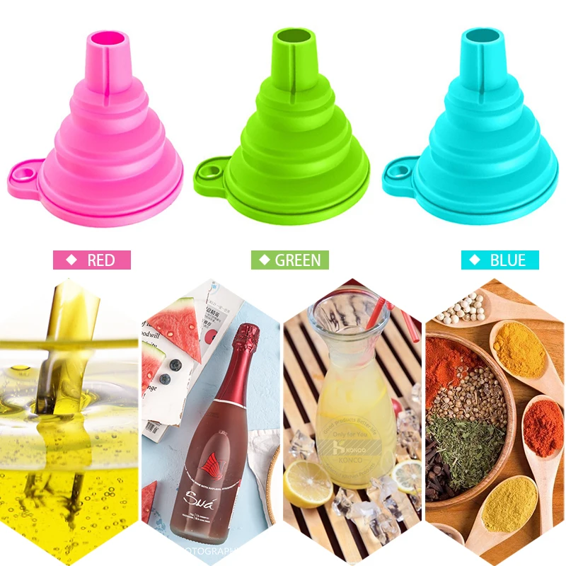 Силиконовая Складная воронка Konco для переноса жидкости дозирования Мини