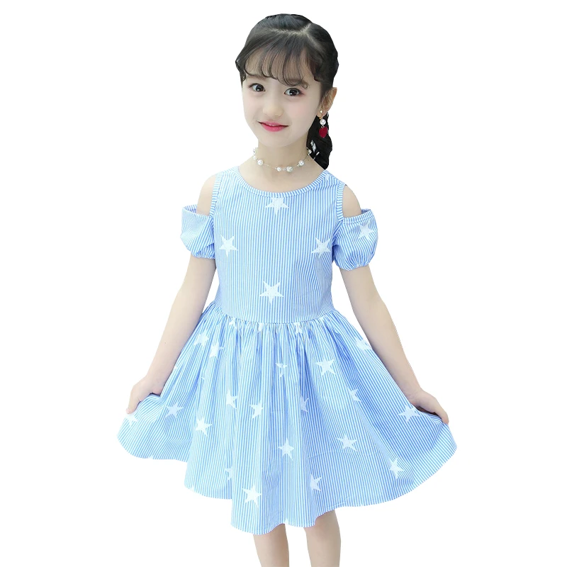 2018 новый летний девочек моды с коротким рукавом платья корейских детей