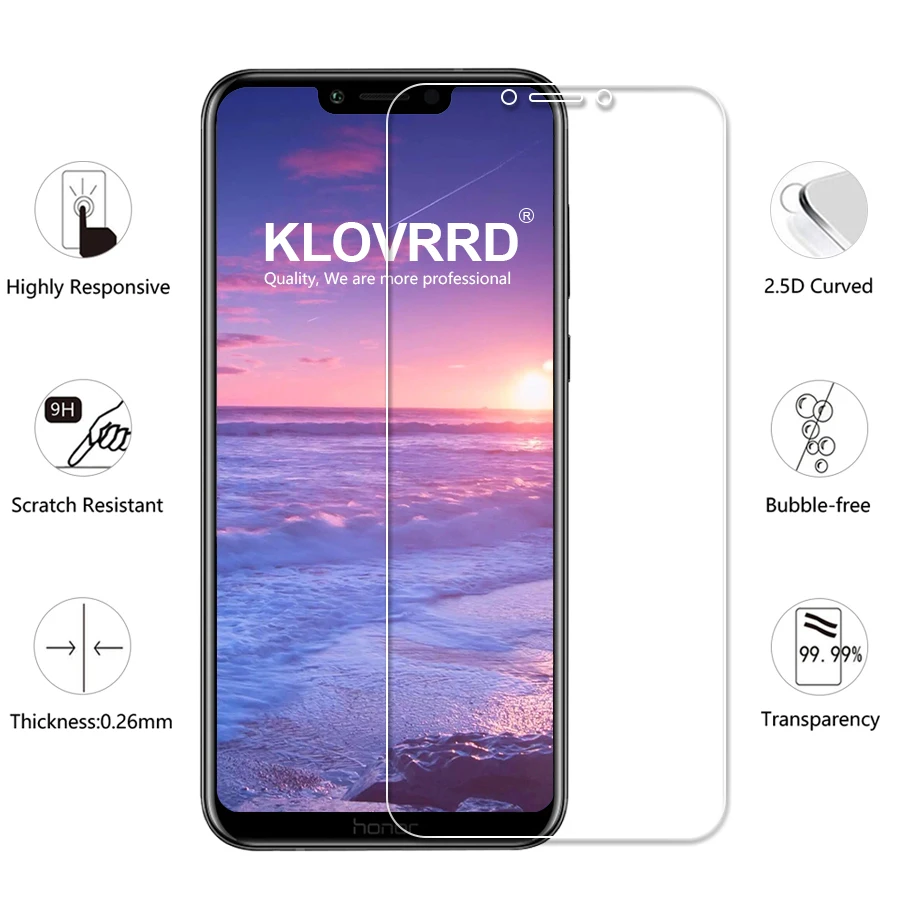 KLOVRRD 2 шт закаленное стекло для huawei Honor Play Защита экрана защитная пленка анти