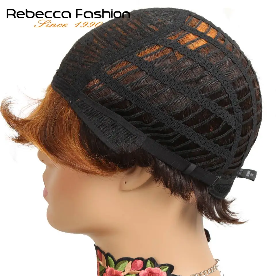 Rebecca перуанские Реми человеческие волосы парики для черных женщин короткие