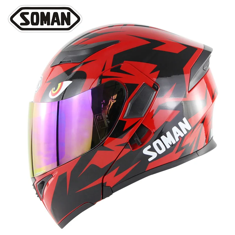 SOMAN 955 SkyEye анти УФ 400 уличные мотоциклетные шлемы с двойными козырьками модель K5