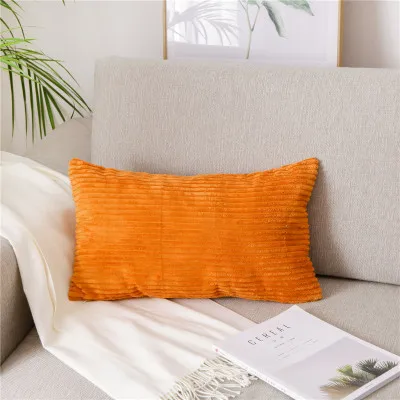 Drop Ship Corduroy Flocking Velvet Cushion Cover Pink Grey Blue Coffee Soft Home Decorative Pillow Cover 30x50cm/40x60cm Lumble - Цвет: J