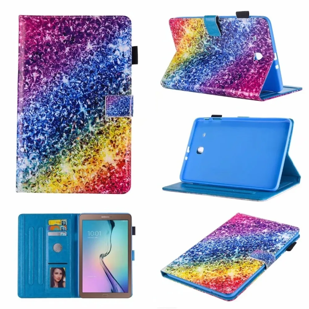 

Smart Tablet Case Folding Flip Wallet PU Leather Stand Cover Case For Samsung Galaxy Tab E 9.6 T560 SM-T561 Case Cover Shell