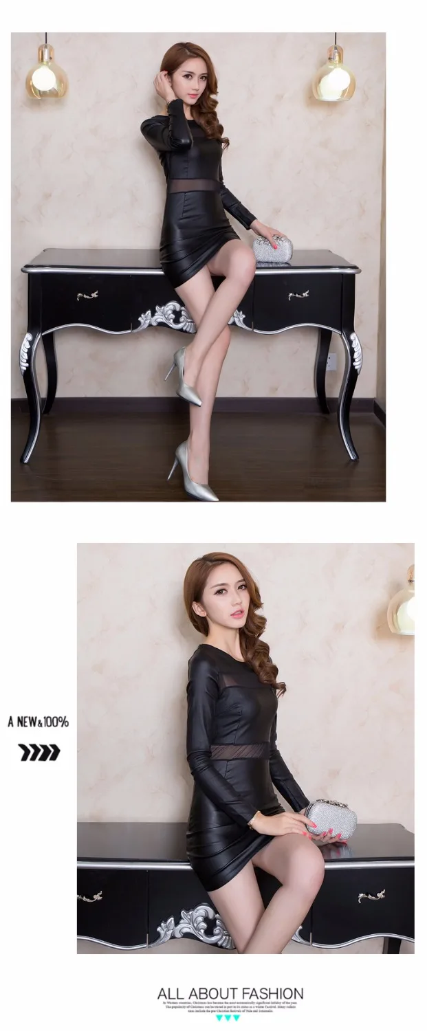 2017 сексуальное облегающее зимнее платье с длинным рукавом | Женская одежда