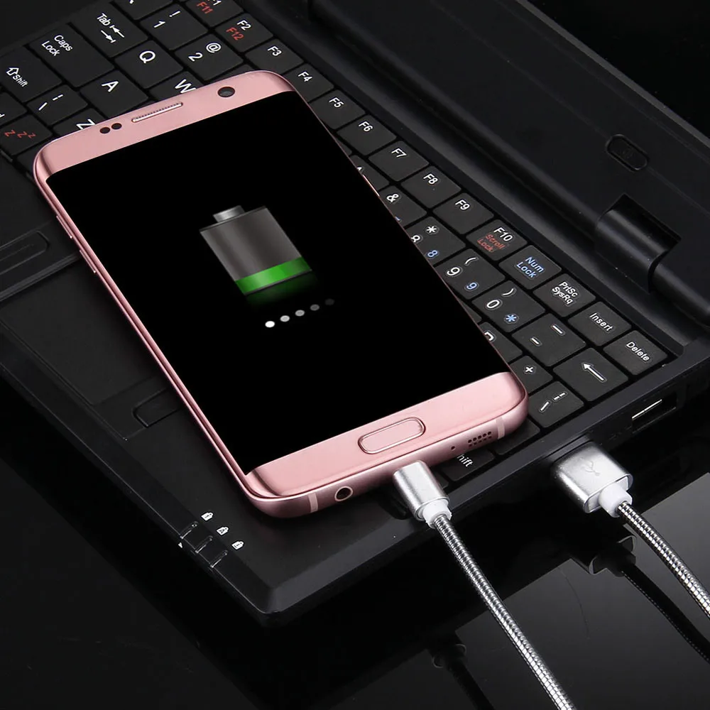 EPULA Micro USB кабель 2A мягкий металлический шланг для передачи данных и синхронизации