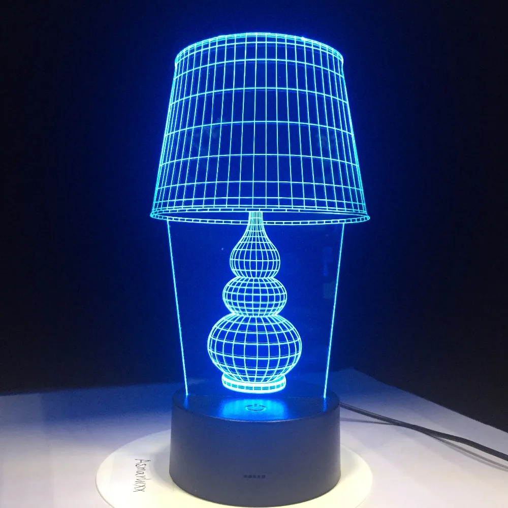 USB 3D светодиодный Ночной светильник LED Настольная лампа с сенсорной кнопкой в