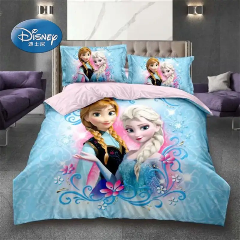 Frozen elsa anna-1 Комплект постельного белья с принтом "Холодное сердце" для детей и девочек, пододеяльник с изображением принцесс Эльзы и Анны, наволочка - Цвет: Frozen elsa anna-1