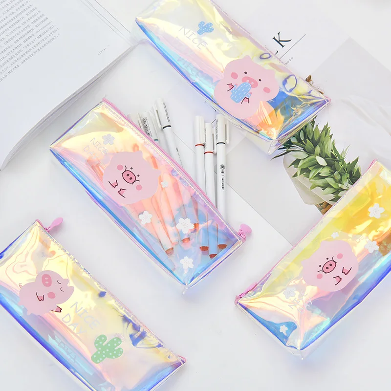 Креативный чехол для ручки в виде поросенка милый Kawaii лазерный карандаш кактус