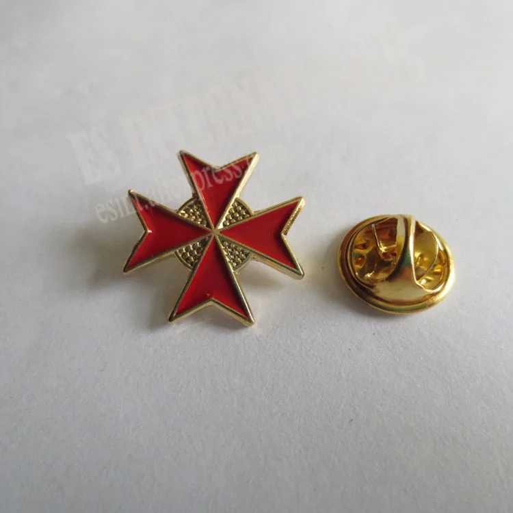 Масонский значок булавки на лацканы масон, вольный каменщик LPM056 Красный Крест Рыцари Тамплиер орден рыцаря Мальты 1,8 см