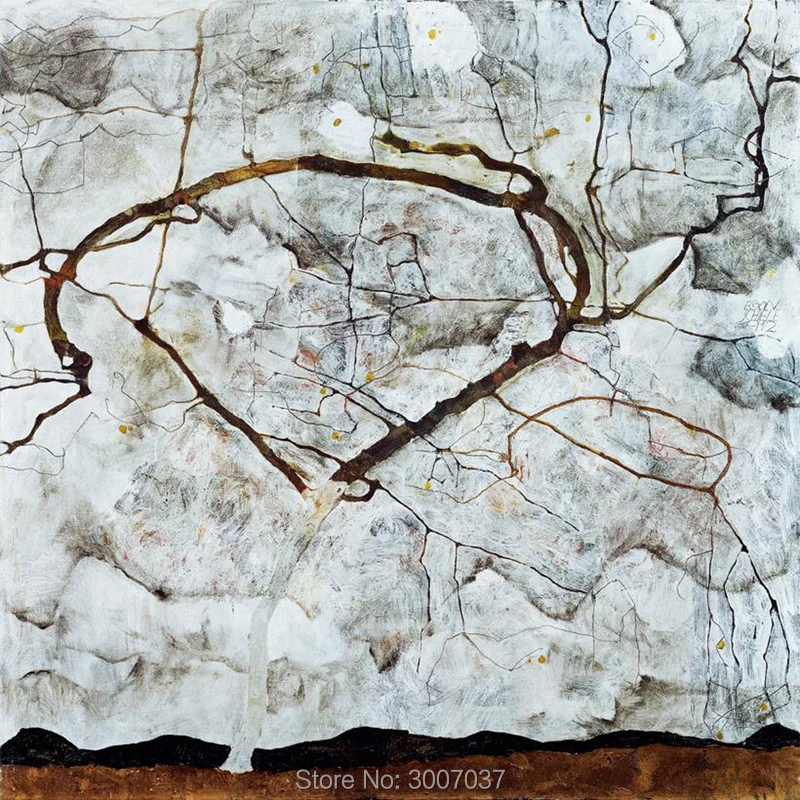 Осеннее дерево в движении от Egon Schiele абстрактный холст масляная живопись