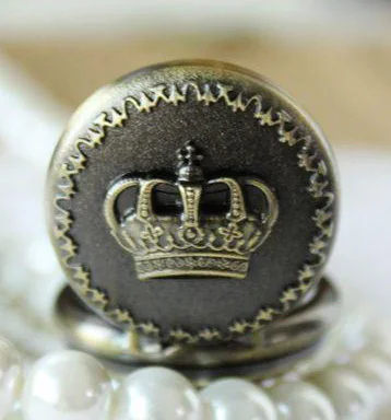 

wholesale pocket watch necklace women girl fob watches good quality new bronze small size antique classical crown chain hour