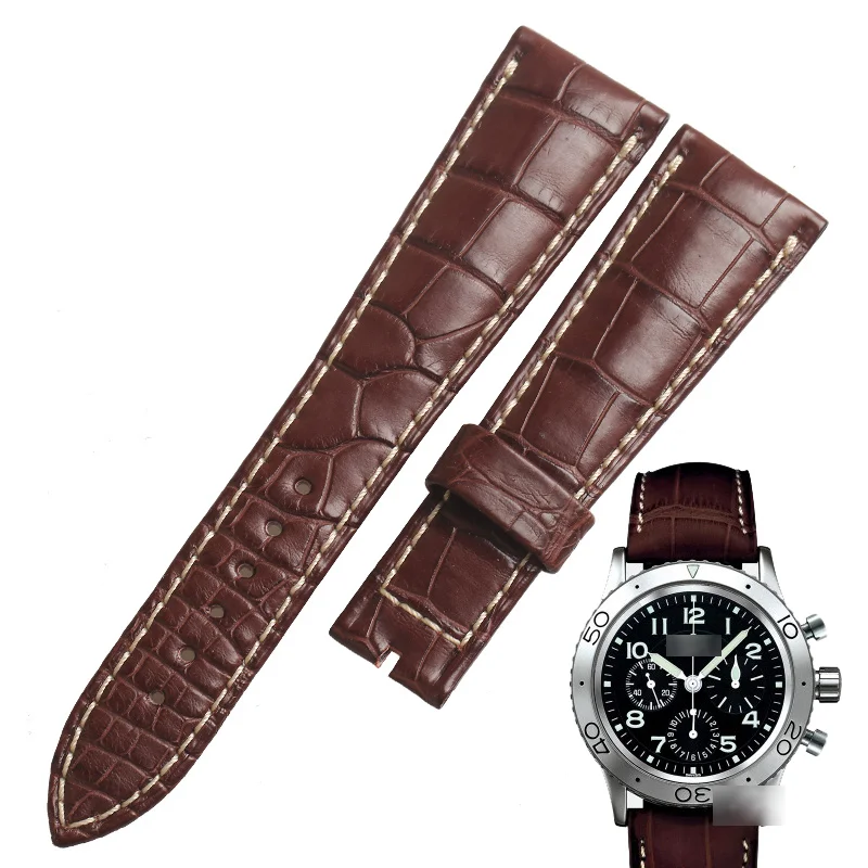 Ремешок WENTULA из кожи аллигатора для наручных часов Breguet-TYPE XX 3817 3800 - Цена: 10500
